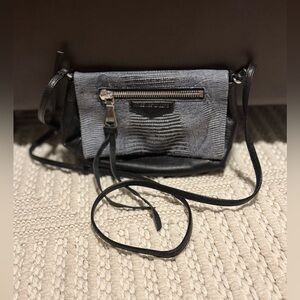 Aimee Kestenberg Black Textured Leather Crossbody Bag Purse